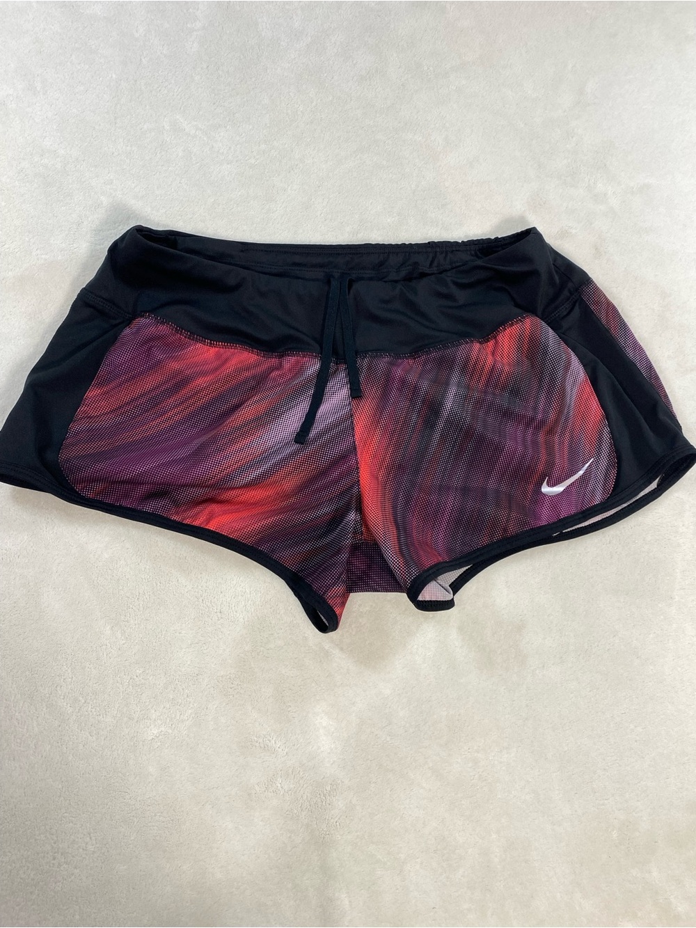 Nike Dri-Fit Printed Running Shorts Red Purple Abstract Size Medium